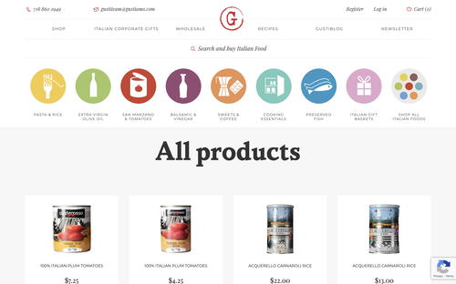 Gustiamo website screenshot