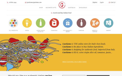 Gustiamo website screenshot