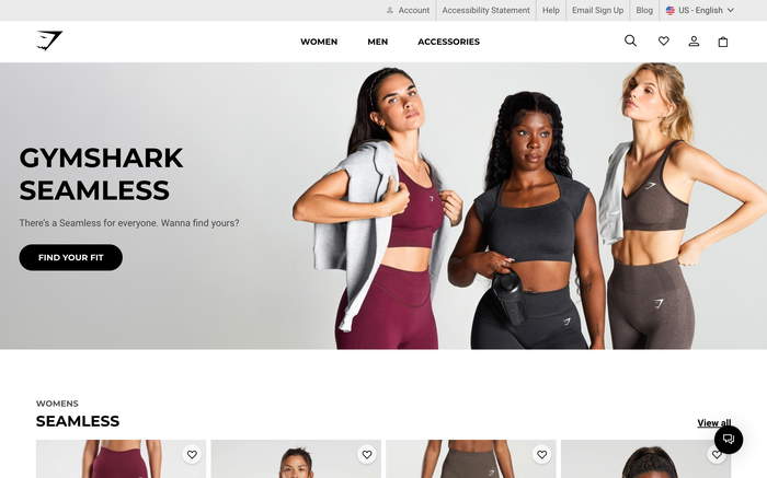 Gymshark screenshot