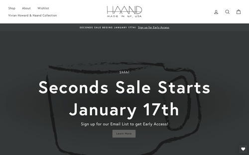 Haand website screenshot