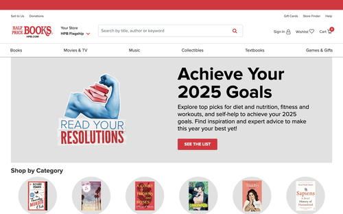 Half Price Books website