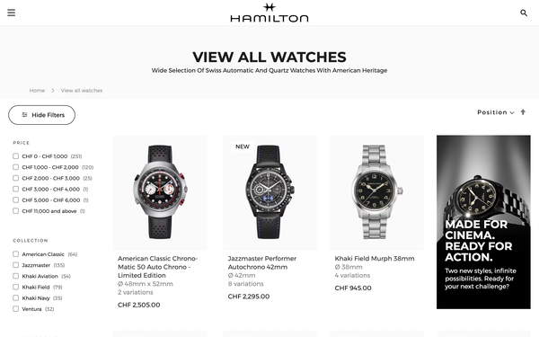 Hamilton Watch screenshot