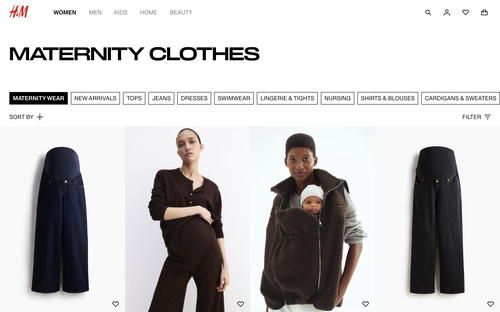 H&M website screenshot
