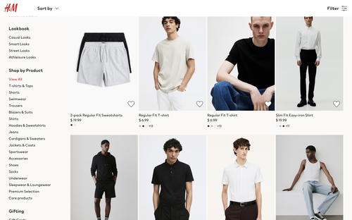 H&M website screenshot