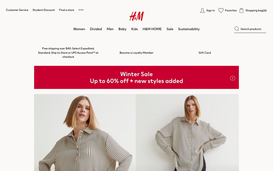 H&M website