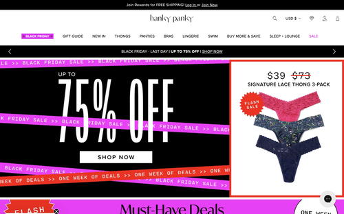 Hanky Panky website screenshot