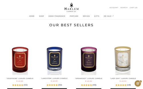 Harlem Candle website screenshot