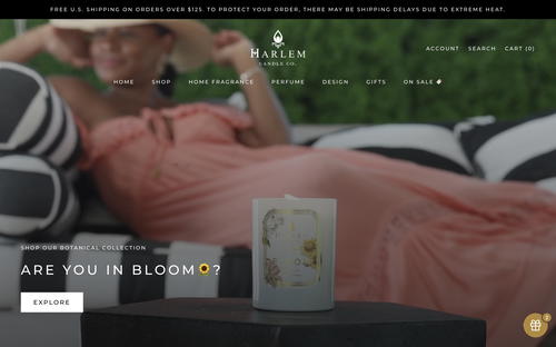 Harlem Candle website