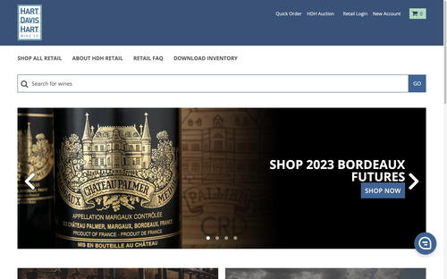 Hart Davis Hart Wine Co. website screenshot