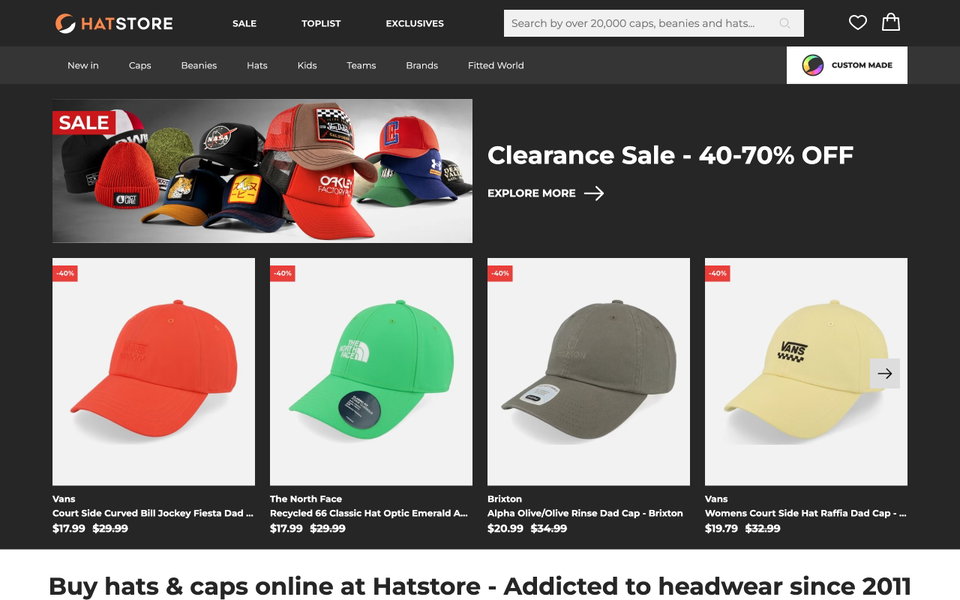 Hatstore World website
