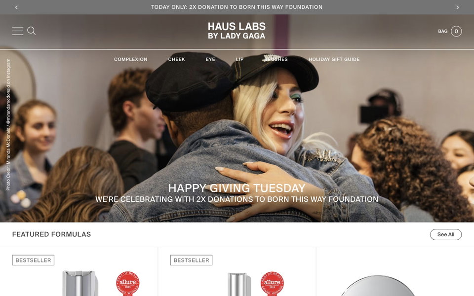 Haus Labs by Lady Gaga website
