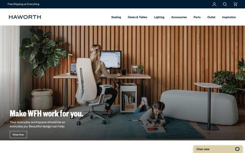 Haworth website screenshot