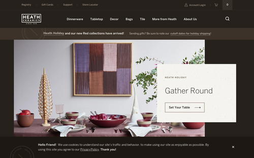 Heath Ceramics website screenshot