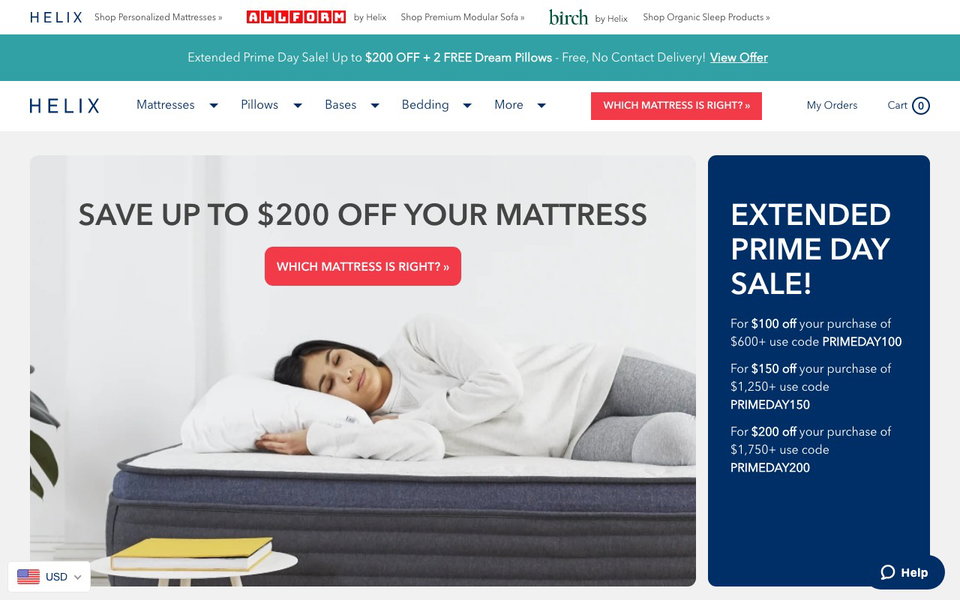 Helix Sleep website