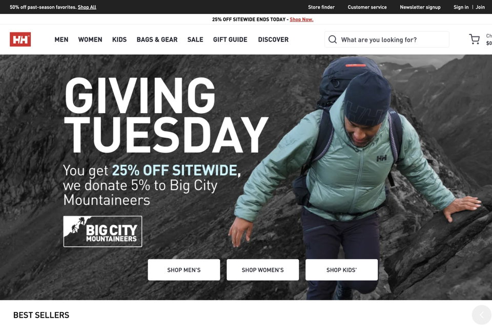 Helly Hansen website