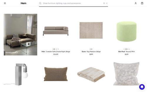 Hem website screenshot