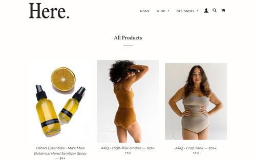 Here. website screenshot