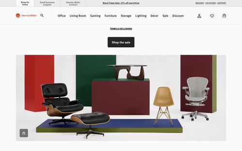 Herman Miller Store website screenshot
