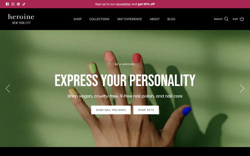 heroine.nyc website screenshot