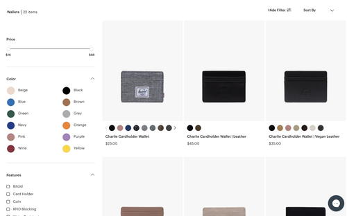 Herschel Supply Co. website screenshot