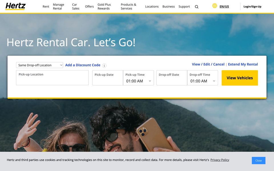 Hertz website