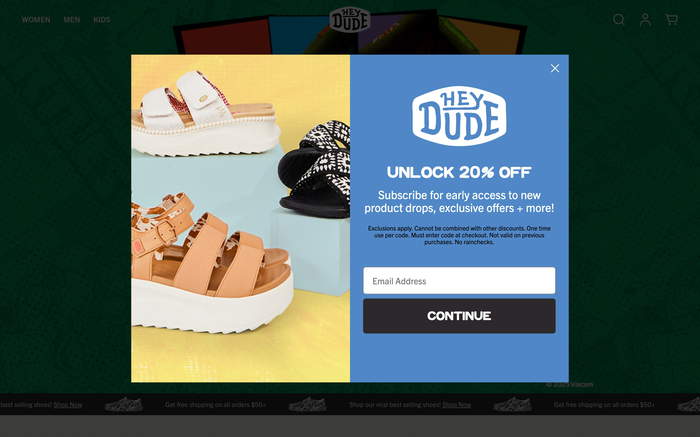 Hey Dude Shoes screenshot