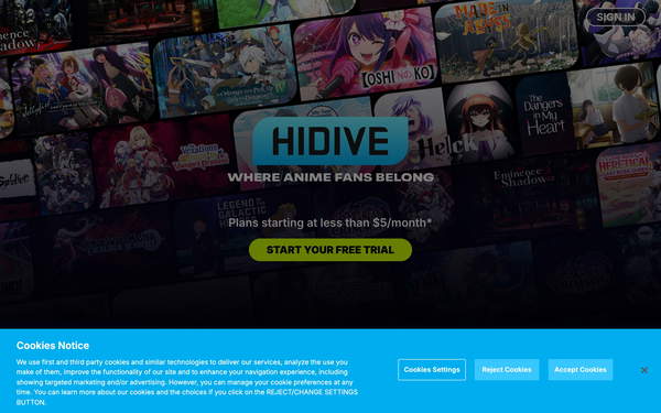 HiDive screenshot
