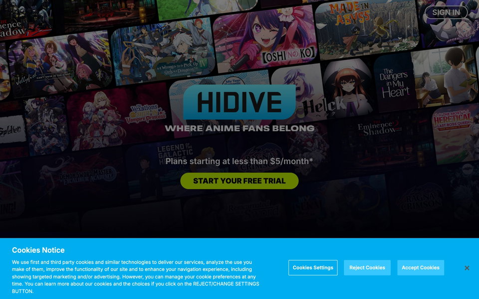 HiDive website
