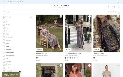 Hill House Home website screenshot