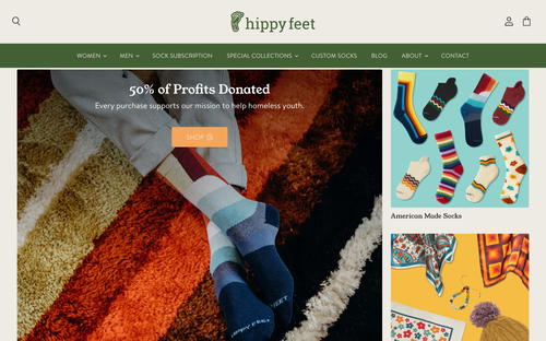 Hippy Feet website screenshot