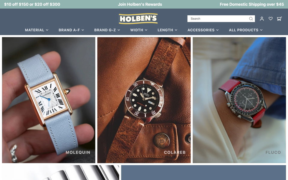 Holben's Fine Watch Bands website