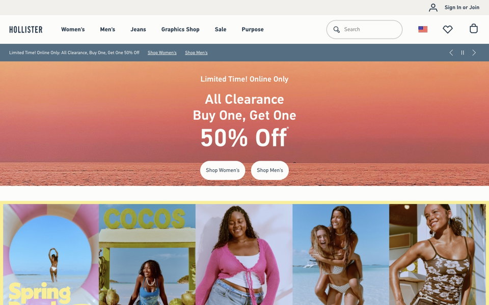 Hollister Co. website