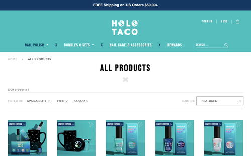 Holo Taco website screenshot
