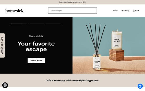 Homesick website screenshot