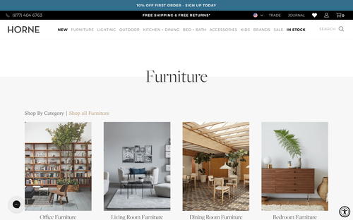 HORNE website screenshot
