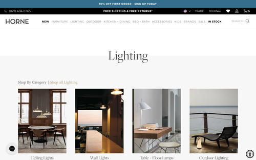 HORNE website screenshot