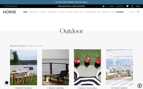 HORNE website screenshot