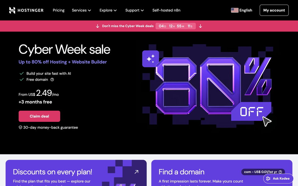Hostinger website