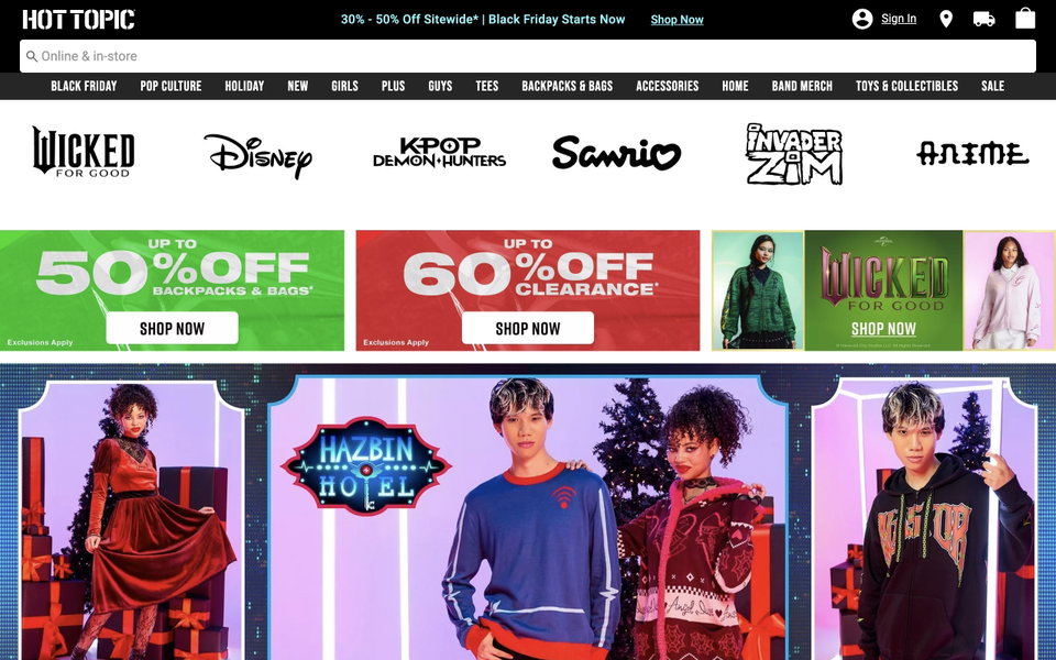 Hot Topic website