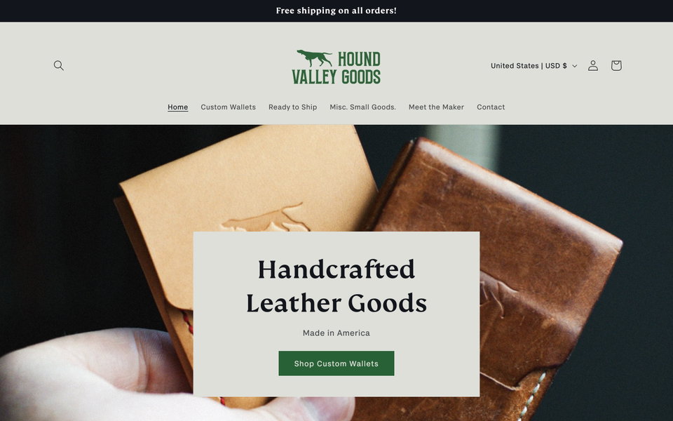 Hound Valley Goods website