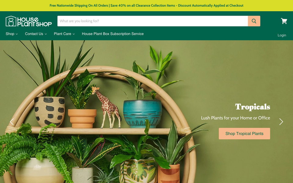 House Plant Shop website
