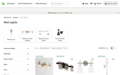 Houzz website screenshot