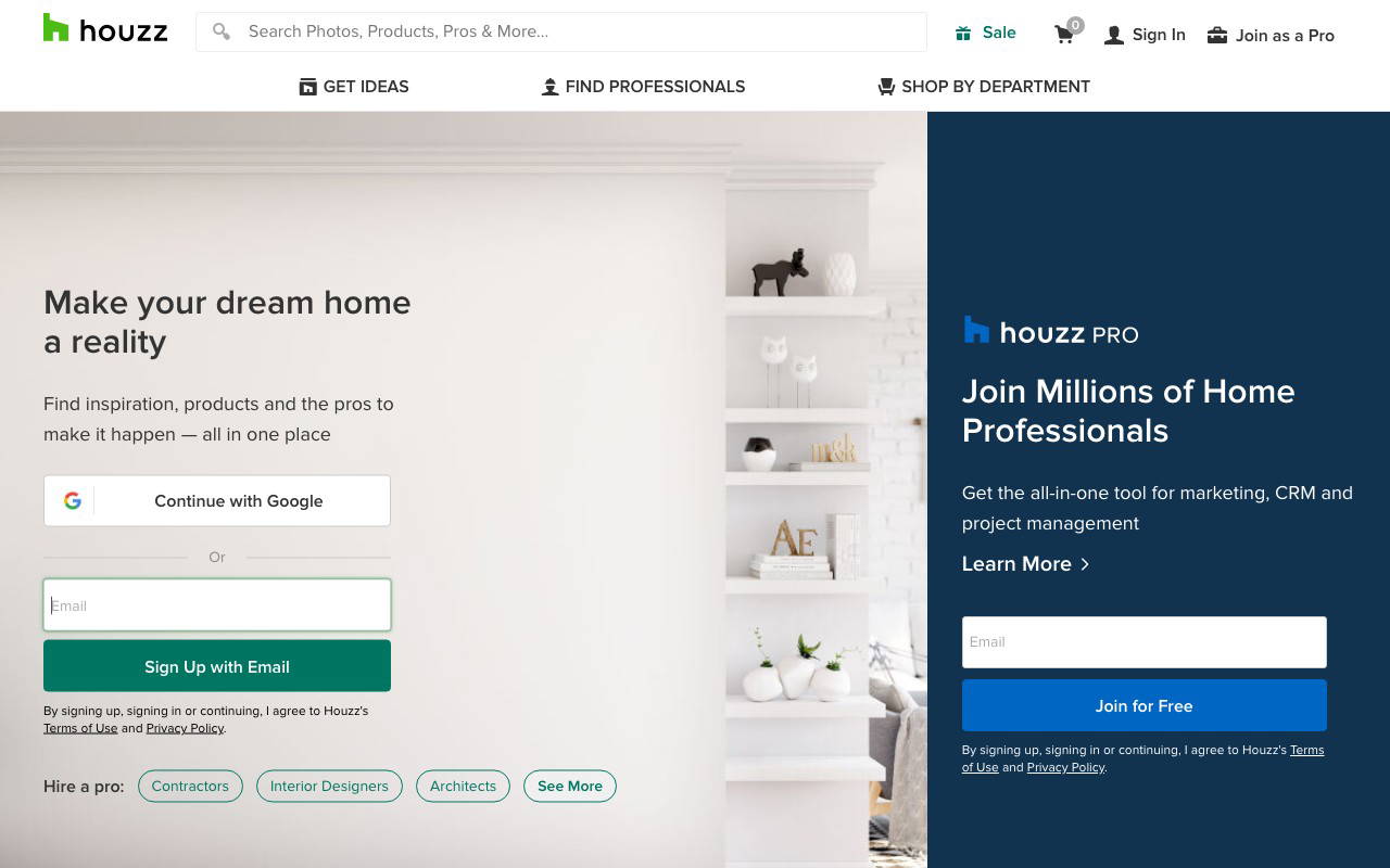 Houzz screenshot