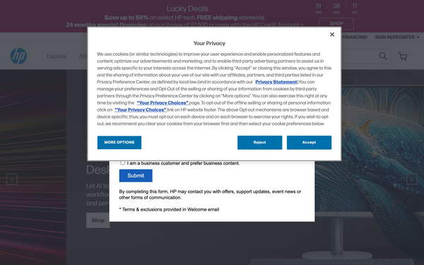 HP Store screenshot