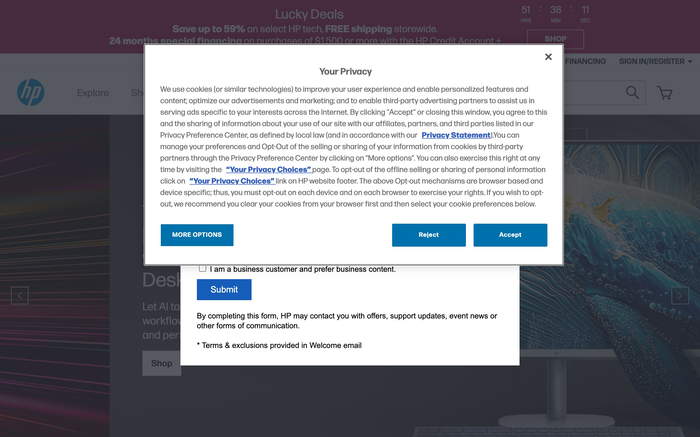 HP Store screenshot