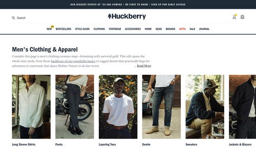Huckberry website screenshot