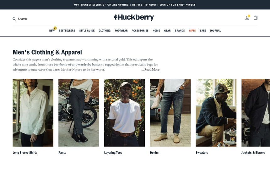 Huckberry on Shomp