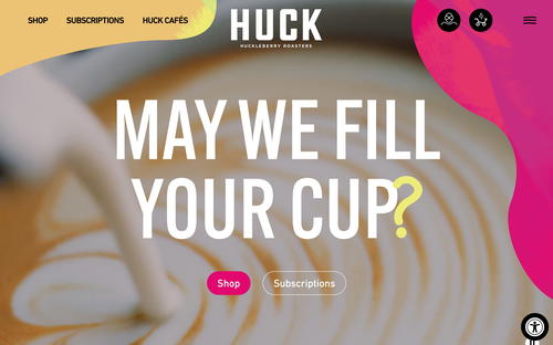 Huckleberry Roasters website screenshot