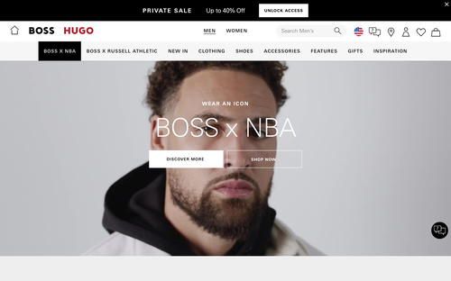 HUGO BOSS website screenshot