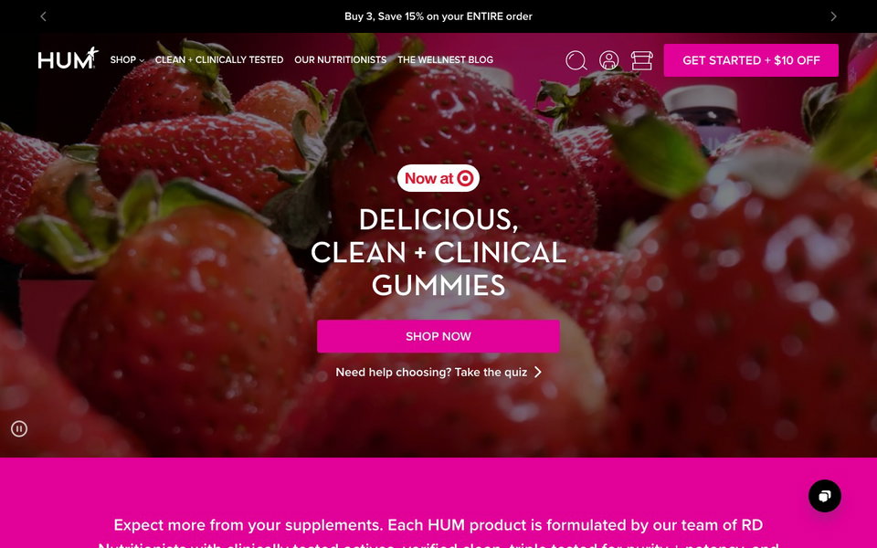 HUM Nutrition website